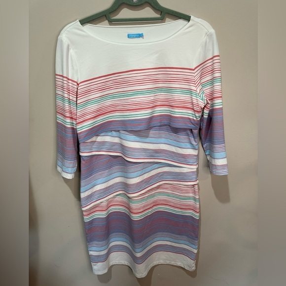 J. McLaughlin Catalina Cloth Nicola White Striped Dress‎ Large - Picture 1 of 8